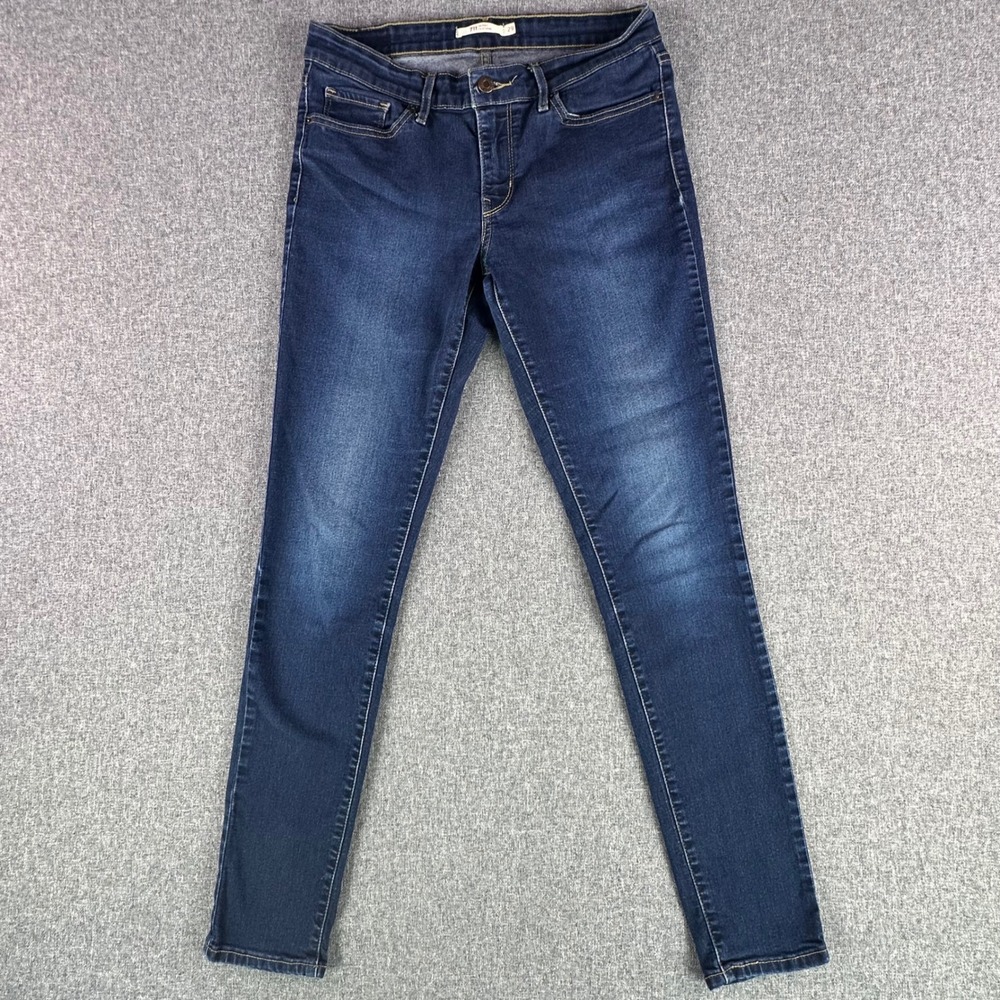 Levi's Jeans Women 29 711 Skinny Dark Blue Stretch Denim 18881-0025